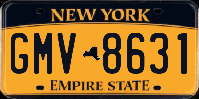 NY license plate GMV8631