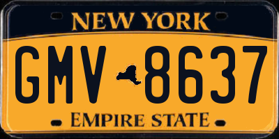 NY license plate GMV8637