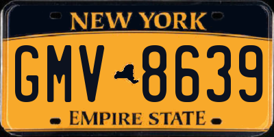 NY license plate GMV8639