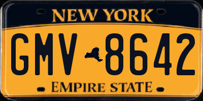 NY license plate GMV8642
