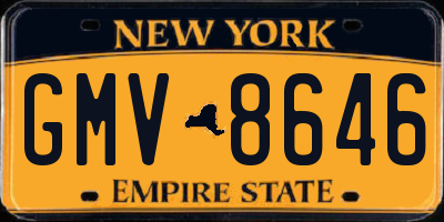 NY license plate GMV8646