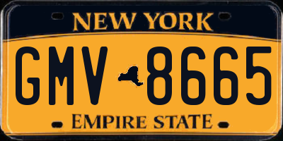NY license plate GMV8665