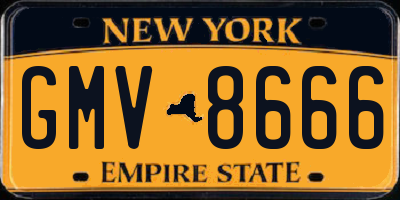 NY license plate GMV8666