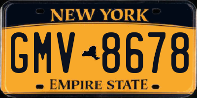 NY license plate GMV8678