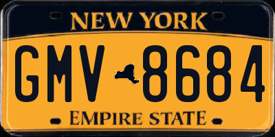 NY license plate GMV8684