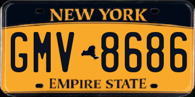 NY license plate GMV8686