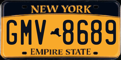 NY license plate GMV8689