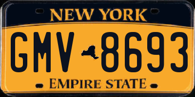 NY license plate GMV8693