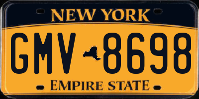 NY license plate GMV8698