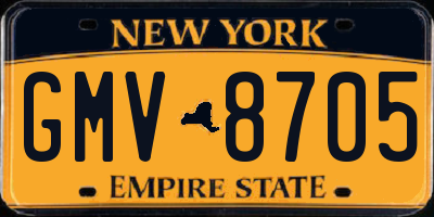 NY license plate GMV8705