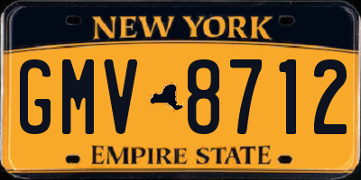NY license plate GMV8712