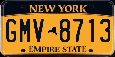 NY license plate GMV8713