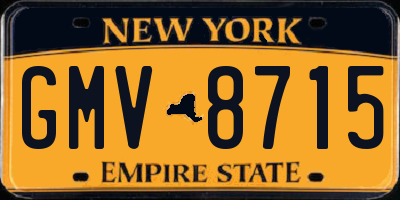 NY license plate GMV8715