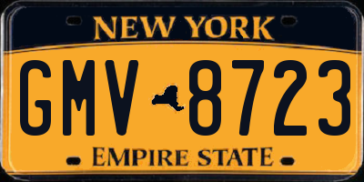 NY license plate GMV8723