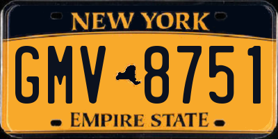 NY license plate GMV8751