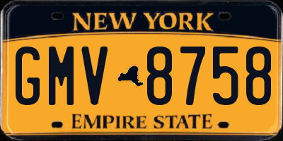 NY license plate GMV8758