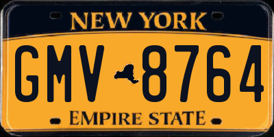 NY license plate GMV8764