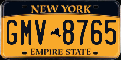 NY license plate GMV8765
