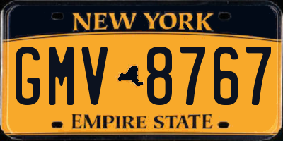 NY license plate GMV8767
