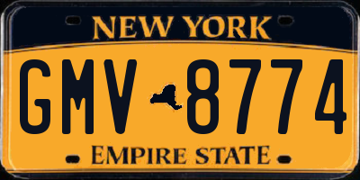 NY license plate GMV8774