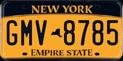 NY license plate GMV8785