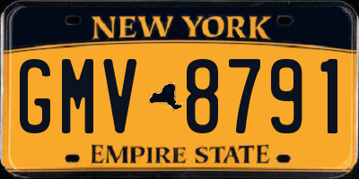 NY license plate GMV8791