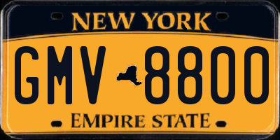 NY license plate GMV8800