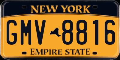 NY license plate GMV8816
