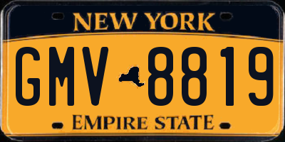 NY license plate GMV8819