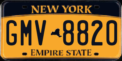NY license plate GMV8820