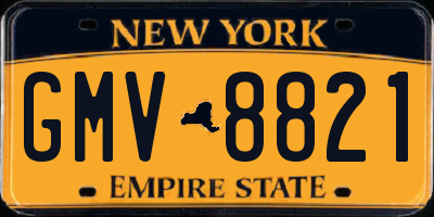 NY license plate GMV8821