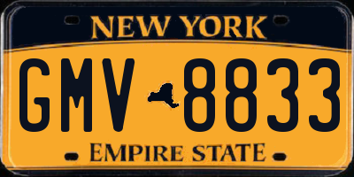 NY license plate GMV8833