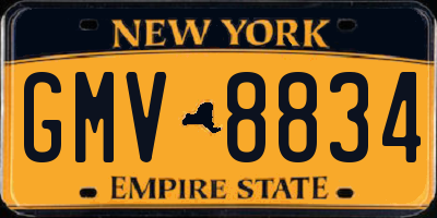 NY license plate GMV8834