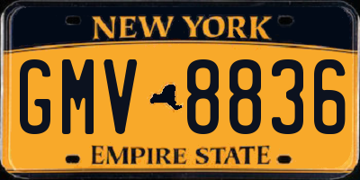 NY license plate GMV8836