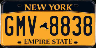 NY license plate GMV8838