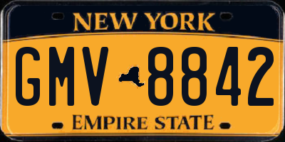 NY license plate GMV8842