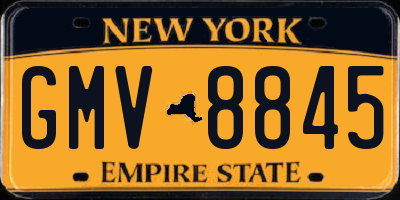 NY license plate GMV8845