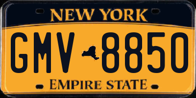NY license plate GMV8850
