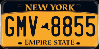 NY license plate GMV8855