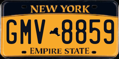 NY license plate GMV8859