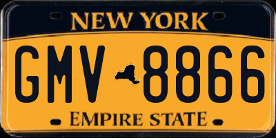 NY license plate GMV8866