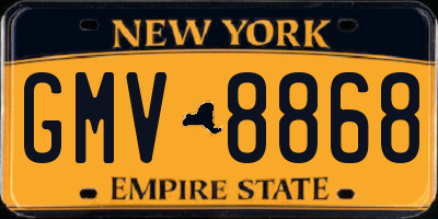 NY license plate GMV8868