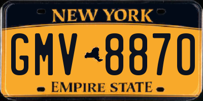 NY license plate GMV8870