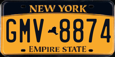 NY license plate GMV8874