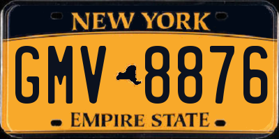 NY license plate GMV8876