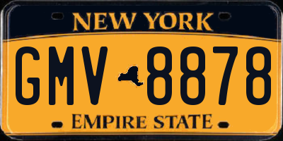 NY license plate GMV8878