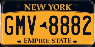 NY license plate GMV8882