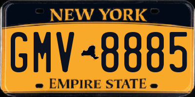 NY license plate GMV8885