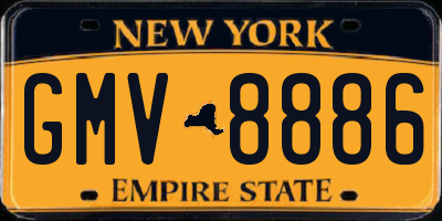 NY license plate GMV8886