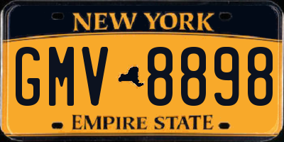 NY license plate GMV8898